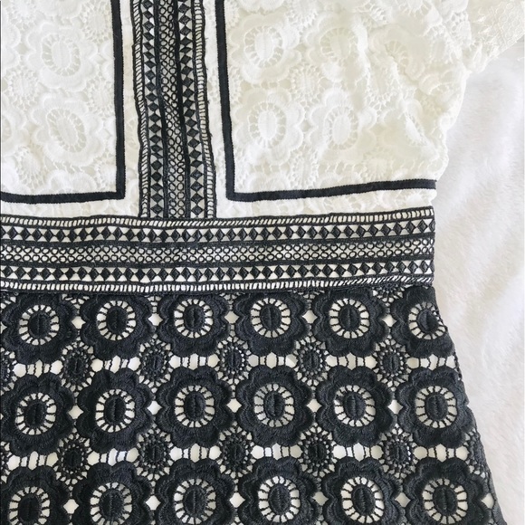 NWT Few Moda Crochet Lace Black & White Dress Sz S - Picture 5 of 5